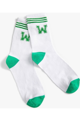 Koton Kolej Soket Çorap İşleme Detaylı Yeşil 3wam80271aa 3WAM80271AA786 Yeşil