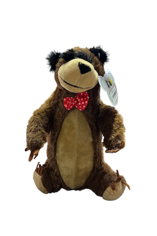 Halley Papyonlu Peluş Ayı 30 Cm Kahverengi