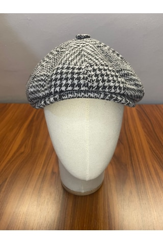 Hamze Peaky Blinders Vintage Model Ekoseli Kışlık Kasket Şapka Gri