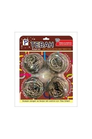 4 Parça Bulaşık Top Teli Bx40 Açık Gri
