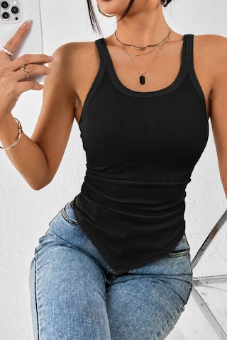 Cool Tarz Kadın Fitilli Atlet Slim Fit Kaşkorse Basic Yazlık Askılı Bluz Siyah
