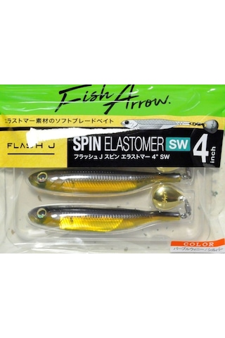 Fish Arrow Flash J Spin Elastomer Sw 10cm 4'' 103 Purple Weenie Silver Silikon Balık 3 Adet
