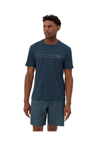 Vaude Cyclist V Bisiklet Yaka Erkek T-shirt 42125 Dark Sea/blue