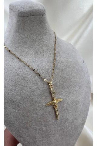 Bb Çelik Anka Kuşu Elif Kolye