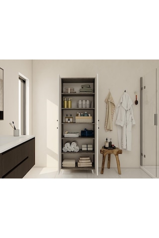Vadi Çok Amaçlı Banyo/kiler Dolabı Hanoi-beyaz Renk Beyaz