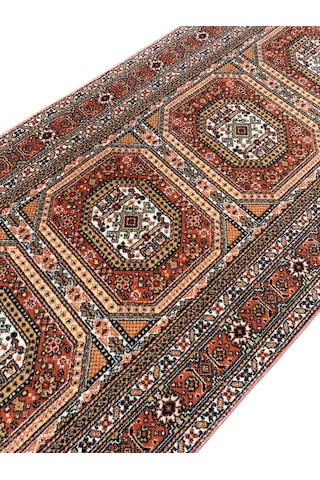 Saray Halı Klasik Yolluk 412-g 72x270 Kiremit Krem %100 Yün Yolluk Kiremit