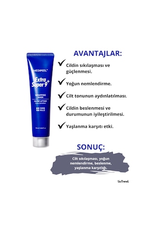 Medipeel Extra Super 9 Plus Water Glow Lifting Wrapping Mask 70 Ml Asitli Film Maskesi M0481