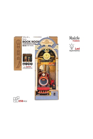 Rolife Tgb04 Time Travel Kitap Köşesi Book Nook Dıy Minyatür Maket Model Seti Mini Dollhouse 3d Model Kit Detaylı Dekoratif Hobi Seti 3d Puzzle Tiny House
