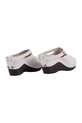Napa Shoes Ortopedik Konforlu Dolgu Topuk Ayarlanabilir Açık Burun Terlik Napa-1001 Beyaz
