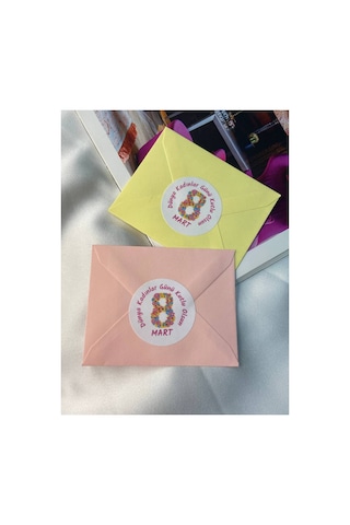 Dünya Kadınlar Günü Kutlu Olsun Etiketi Yuvarlak Mat Çıkartma Round Sticker 4 Cm 40 Adet Çok Renkli