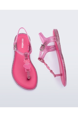 Mini Melissa Kız Çocuk Simli Sandalet Pembe