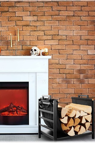 Metal Çantalı Odunluk Şömine Aksesuar Seti