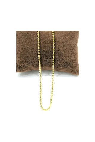 Omar Silver Unisex Top 2,5 Mm Gold Altın Kaplama Gümüş Kolye Zinc