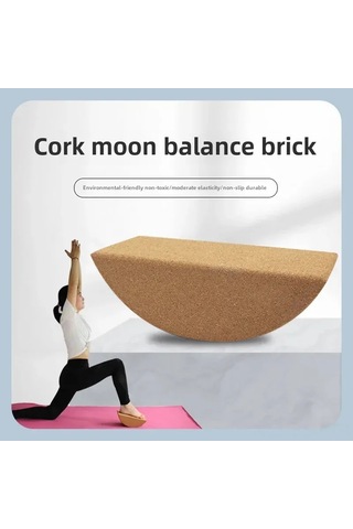 Springsun Kuru Ağacından Yapılmış Yarı Dairesel Yoga Aracı - Kuvvet Ve Denge Egzersizleri İçin Kayma Engellendirilmiş Antrenman Aleti 24x10x8.5cm Çok Renkli