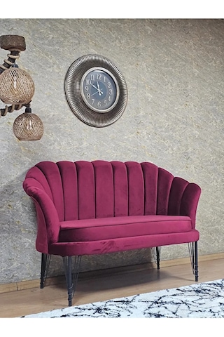 İkili İstiridye Siyah Boyalı Telli Ayak Çay Seti Koltuk Tekli Ber Çok Renkli