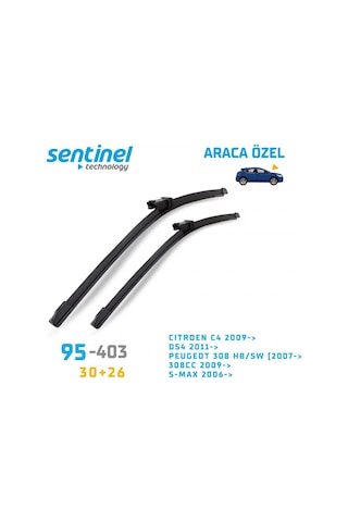 Araca Özel Silecek Takımı Muz Ford S-max 2006 Ve Sonrası 75cm+65cm 30"+26" 2 Adet Ön
