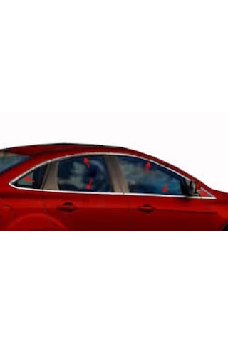 Ford Focus 2012 2017 Sedan Cam Çerçevesi Set - Focus 3 Sd Cam Çeçrvesi Krom