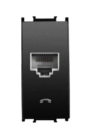 Panasonic Modüler Siyah Nümeris Telefon Prizi Cat-3 Altlık+kapak 1m - Wvtt14024bl-tr