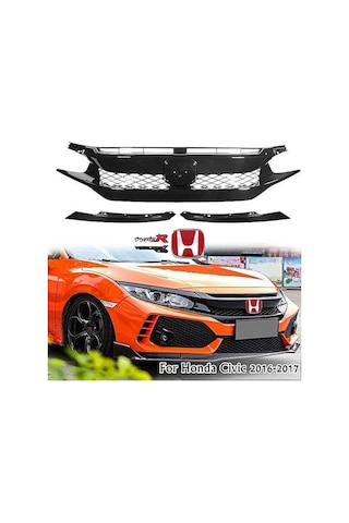 Honda Civic Fc5 Typer Ön Panjur ve Far Kaşları Siyah