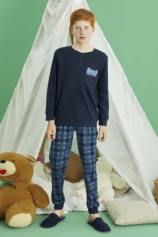 Erkek Çocuk Aydoğan Pamuklu Pijama Takımı 240728 Lacivert Lacivert