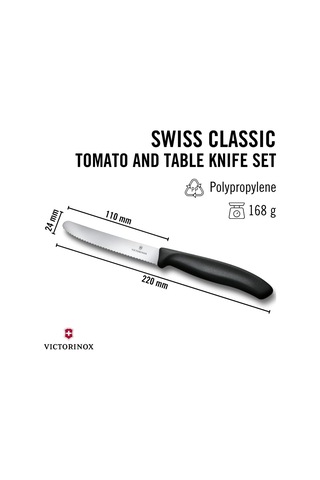 Lexroo 6.7833.6 Swissclassic Blisterli Siyah 6lı Domates Bıçağı