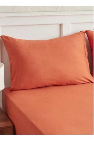 %100 Cotton Pamuk 120x200+30 Cm Fitted Lastikli Tek Kişilik Çarşaf Bed Sheett Turuncu