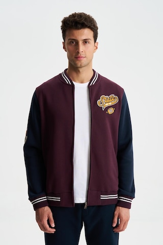 AR-MA Arma Erkek Pamuklu Regular Fit Dik Yaka Baskılı Cepli Kolej Mont Sweatshirt 001
