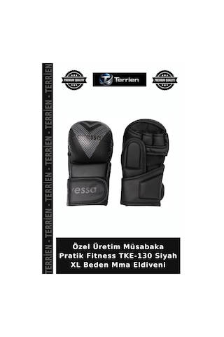 Özel Üretim Müsabaka Pratik Fitness Tke-130 Siyah Xl Beden Mma Eldiveni