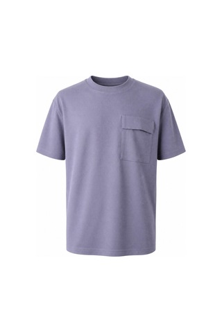 Trender Modelli Cepli O Yaka Açık Gri Erkek T-shirt 2351-1