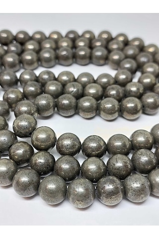 Yasamtohumu Pirit Taşı Dizi 10 MM Kolye Altın