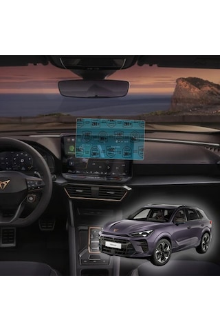 Cupra Terramar Multimedya Paneli Uyumlu Nano Cam Ekran Koruyucu Set