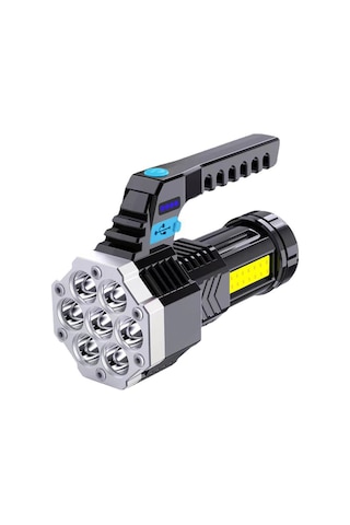 Jeehugo Siyah Abs Dışarıdaki Fener, Usb Şarjlı, 7 Led Işık, Cob Yan Lambalı, Zirve-acı-parlak-flaş Modları, 1200mah Pil, Gece Aktivite İçin Taşınabilir Aydınlatıcı Siyah