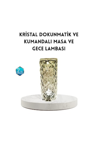 Kristal Rgb Led Masa Lambası - Renkli Kumandalı Işık Dekoratif Ve Enerji Tasarruflu