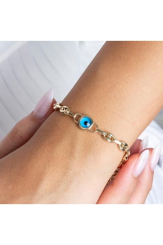 Altın Zincir Göz Bileklik BL0252 Sarı Altın