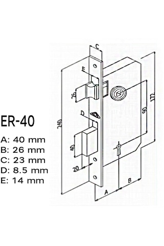 Kumru Nikel Saten Oda Kapı Kolu + Hok Er-40 Ekstra Gömme Kilit İç Kapı Oda Kilidi Rulmanlı Köşeli 40 Mm Takım