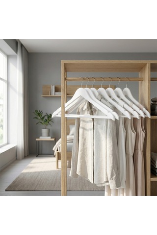 Koçtaş Basic 6'lı Ahşap Askı Renk Beyaz