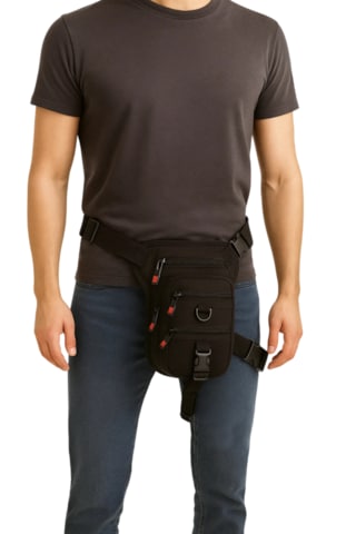 Bel Ve Bacak Çantası Özel Bölmeli Tactical Siyah Kumaş