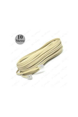 Rj11 6p2c Hazır Telefon Modem Ara Hat Kablosu 10 Metre