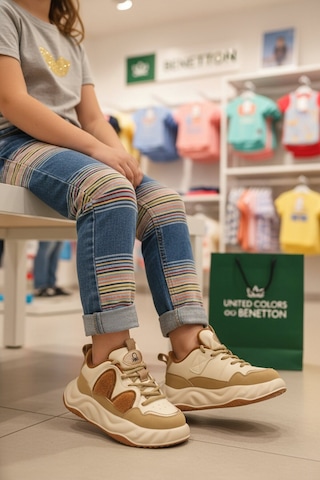 United Colors Of Benetton Bej Bağcıklı Hafif Esnek Unisex Çocuk Spor Ayakkabı Bn-12031 F