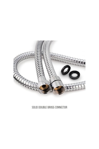 Gajeena 3 Fonksiyonlu Basınçlı Duş Başlığı Seti - 1,5m Paslanmaz Hortum Ve Ayarlanabilir Askı İle Gümüş