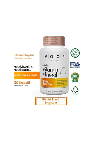Voop Multivitamin Multimineral 30 Kapsül