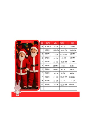 Parti Selesi Erkek Çocuk Noel Baba Kıyafeti Yılbaşı Kırmızı