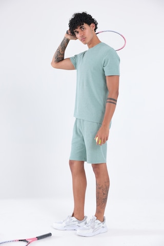 Rowinger Waffle Dokulu Nakış Logo Detaylı Oversize Erkek T-shirt Çağla