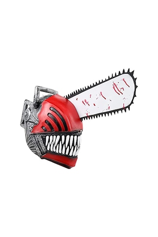 Anime Testere Adam Cosplay Korku Lateks Maske Cadılar Bayramı Kanlı Pochita Denji Korkunç Kask Başlık Maskeli Balo Parti Kostüm Aksesuarları