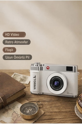 Torima CMR50 Mini Dijital Retro Kamera 48 MP Selfie Video Vlog Kamerası