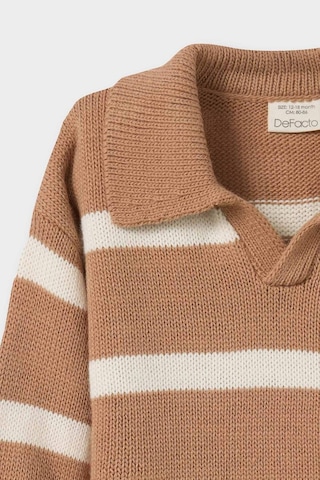 Defacto Erkek Bebek Polo Yaka Çizgili Kazak C8879a525auer105 Ekru