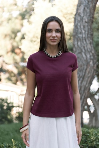 Bohemai Suva Kısa Kol Bordo T-shirt Bordo