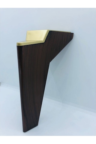 Karakoçaksesuar Plastik,16 Cm Ceviz-Gold Koltuk,Kanepe,Mobilya Ayağı (4 Adet )
