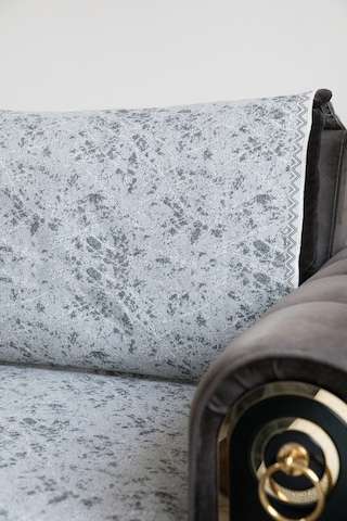 Mozaik Pamuklu Saçaklı Koltuk - Çekyat Örtüsü 170x220 - Gri Gri