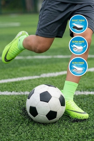 La Liga Yeşil-siyah Çoraplı Erkek Çocuk Krampon 610 Süperfly G Siyah - Yeşil